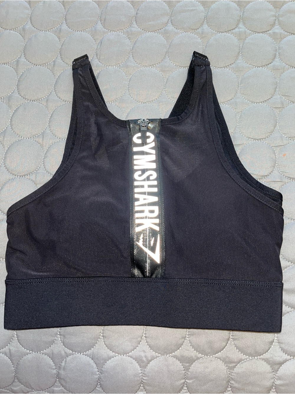 Gymshark Black Front-Zip High-Neck Sports Bra